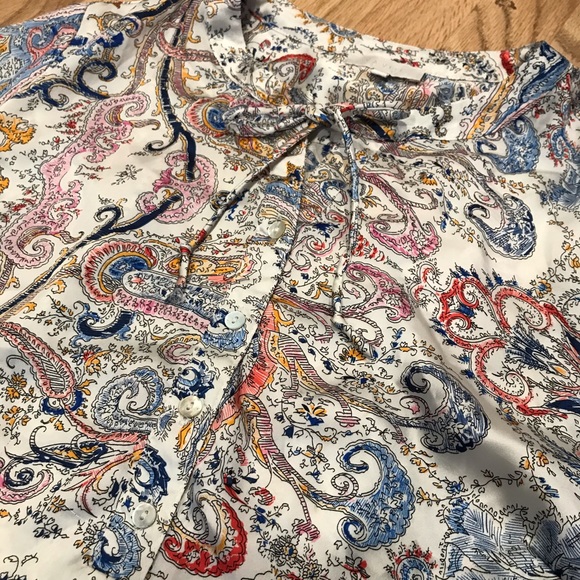 Va Vite Tie-Front Long Sleeve Paisley Print Blouse - Picture 5 of 10